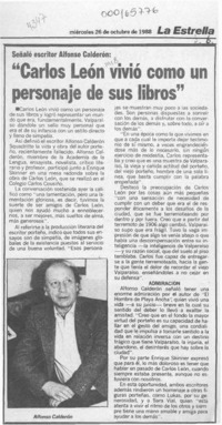 "Carlos León vivió como un personaje de sus libros"  [artículo].
