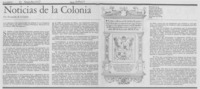 Noticias de la Colonia