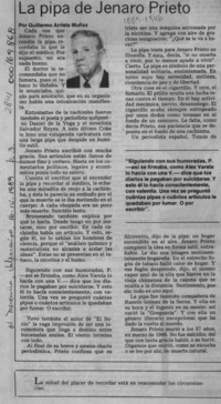 La pipa de Jenaro Prieto  [artículo] Guillermo Arrieta Muñoz.