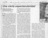 Una cierta espectacularidad  [artículo] Juan Andrés Piña.