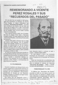 Rememorando a Vicente Pérez Rosales y sus "Recuerdos del pasado"  [artículo].