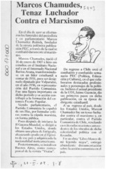 Marcos Chamudes, tenaz luchador contra el marxismo  [artículo].