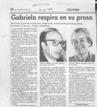 Gabriela respira en su prosa  [artículo] Rodolfo Gambetti.