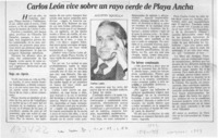 Carlos León vive sobre un rayo verde de Playa Ancha  [artículo] Agustín Squella.