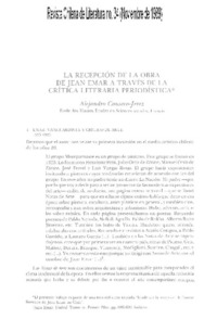 La recepción de la obra de Jean Emar a través de la crítica literaria periodística