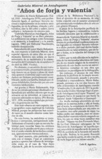 "Años de forja y valentía"  [artículo] Luis E. Aguilera.