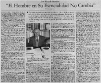 "El hombre en su esencialidad no cambia"