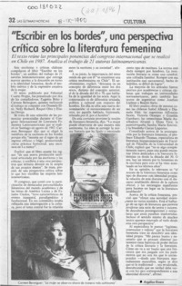 "Escribir en los bordes", una perspectiva crítica sobre la literatura femenina  [artículo] Angélica Rivera.