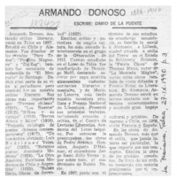 Armando Donoso  [artículo] Darío de la Fuente D.