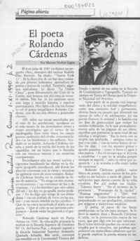 El poeta Rolando Cárdenas  [artículo] Marino Muñoz Lagos.