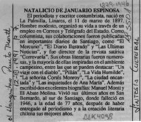 Natalicio de Januario Espinosa  [artículo].