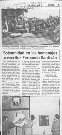 Solemnidad en los homenajes a escritor Fernando Santiván