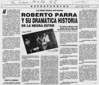 Roberto Parra y su dramática historia de la negra Ester  [artículo] E. B.