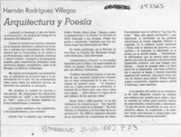 Arquitectura y poesía  [artículo] Hernán Rodríguez Villegas.