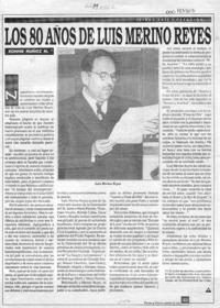 Los 80 años de Luis Merino Reyes  [artículo] Ronnie Muñoz M.