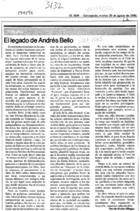 El legado de Andrés Bello  [artículo] Hernán Muñoz Villegas.