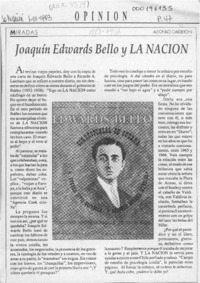 Joaquín Edwards Bello y La Nación  [artículo] Alfonso Calderón.