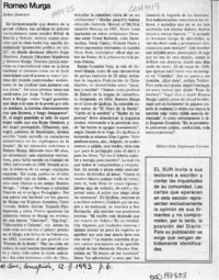 Romeo Murga  [artículo] Héctor Edo. Espinoza Viveros.