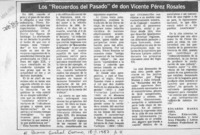 Los "Recuerdos del pasado" de don Vicente Pérez Rosales  [artículo] Eduardo Barraza Jara.