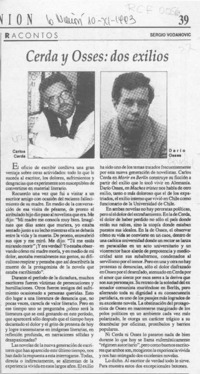 Cerda y Osses, dos exilios  [artículo] Sergio Vodanovic.