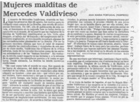 Mujeres malditas de Mercedes Valdivieso  [artículo] Ana María Portugal.