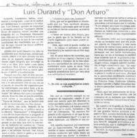 Luis Durand y "Don Arturo"
