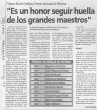 "Es un honor seguir huella de los grandes maestros"  [artículo].