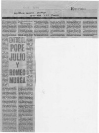 Entre Pope Julio y Romeo Murga  [artículo] Filebo.