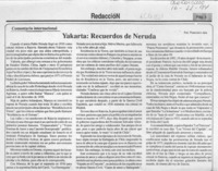 Yakarta, recuerdos de Neruda  [artículo] Francisco Jara.