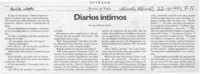 Diarios íntimos  [artículo] Luis Sánchez Latorre.