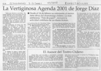 La Vertiginosa agenda 2001 de Jorge Díaz  [artículo]