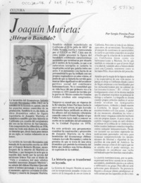 Joaquín Murieta, héroe o bandido  [artículo] Sergio Pereira Poza