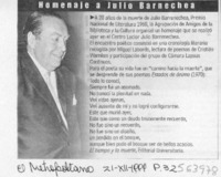 Homenaje a Julio Barrenechea  [artículo]