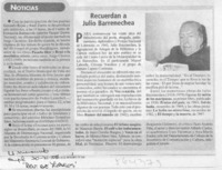 Recuerdan a Julio Barrenechea  [artículo]