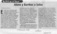 Alone y Barthes a solas  [artículo] Gerardo Ahumada