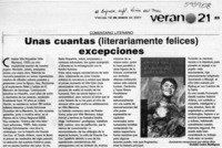 Unas cuantas (literariamente felices) excepciones  [artículo] Gabriel Castro Rodríguez
