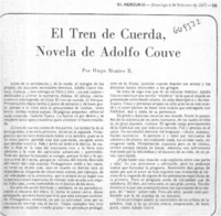El tren de cuerda, novela de Adolfo Couve  [artículo] Hugo Montes.