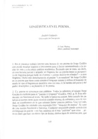 Lingüistica en el poema