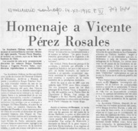 Homenaje a Vicente Pérez Rosales.