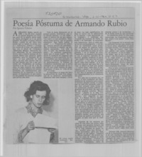 Poesía póstuma de Armando Rubio