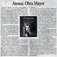 Atenea : Obra mayor