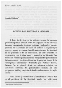 Octavio Paz, identidad y lenguaje