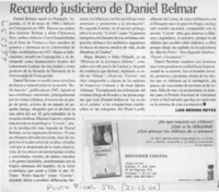 Recuerdo justiciero de Daniel Belmar  [artículo] Luis Merino Reyes