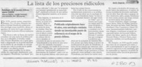 La lista de los preciosos ridículos  [artículo] Javier Aspurúa