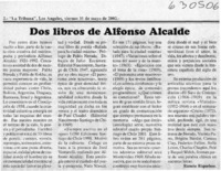 Dos libros de Alfonso Alcalde  [artículo] Ramón Riquelme