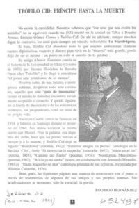 Teófilo Cid, príncipe hasta la muerte  [artículo] Rodrigo Hernández