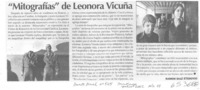 "Mitografías" de Leonora Vicuña  [artículo] Ramón Díaz Eterovic