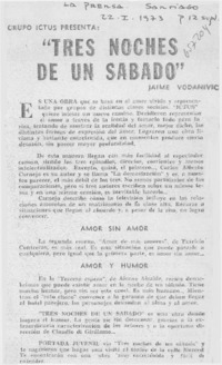 "Tres noches de un sábado"