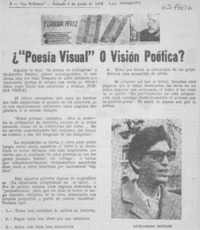 ¿"Poesía visual" o visión poética?