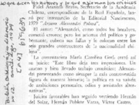 Lo que dicen los autores y lo que dicen los críticos  [artículo] María Carolina Geel.